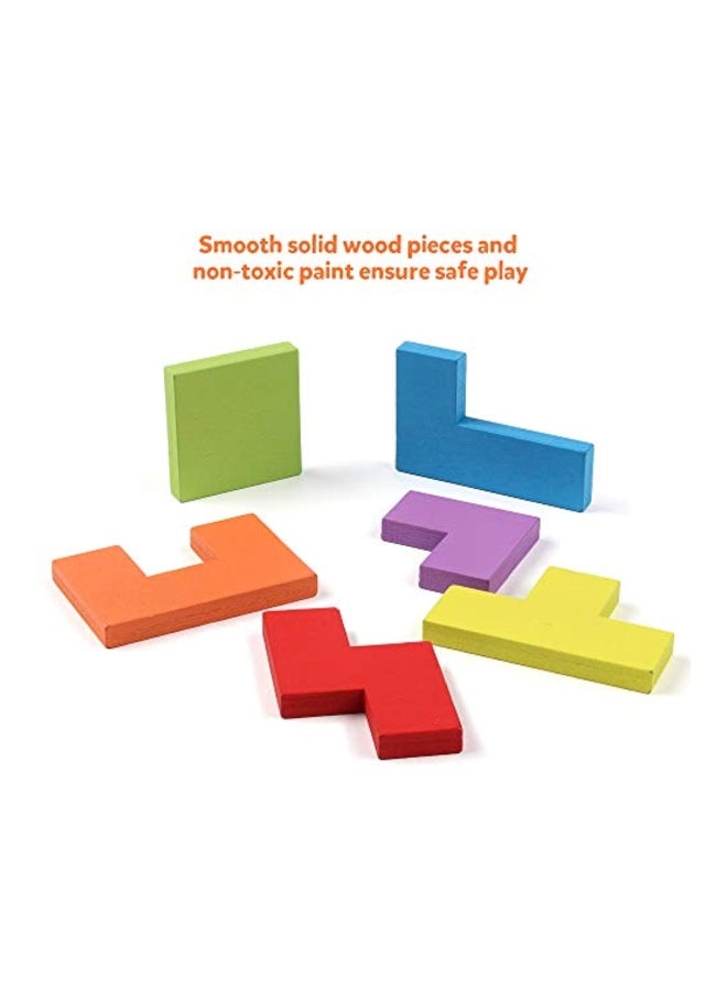 مجموعة قطع أحجيات تركيب خشبية لإعمال العقل، مكونة من 40 قطعة - Image 4